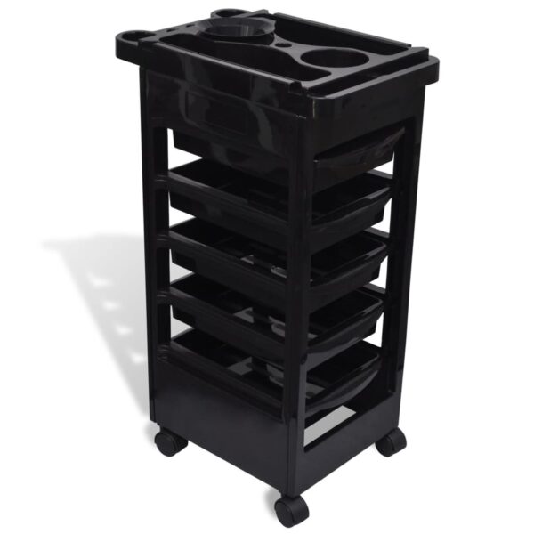 vidaXL Hair Salon Plastic Trolley with Wheels - Image 2