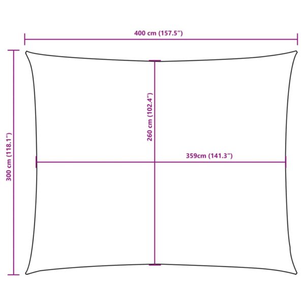 vidaXL Sunshade Sail Oxford Fabric Rectangular 3x4 m Anthracite - Image 10