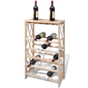 vidaXL Wine Rack for 25 Bottles Solid Fir Wood