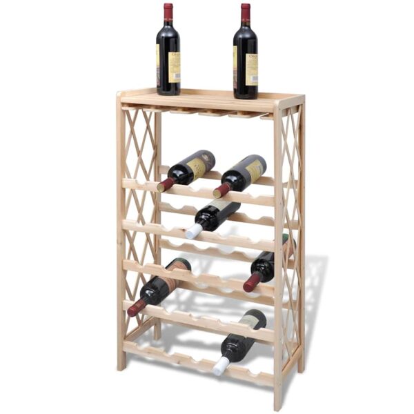 vidaXL Wine Rack for 25 Bottles Solid Fir Wood - Image 1