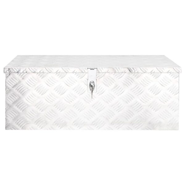 vidaXL Storage Box Silver 80x39x30 cm Aluminium - Image 2