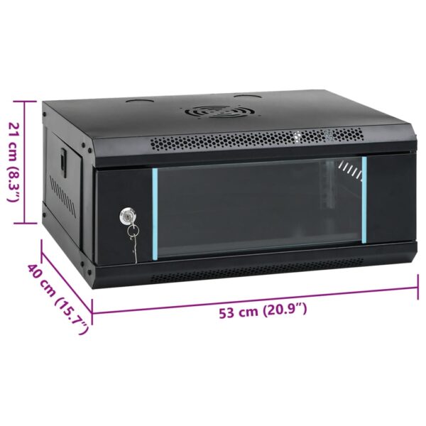 vidaXL 4U Wall Mounted Network Cabinet 19" IP20 53x40x21 cm - Image 8