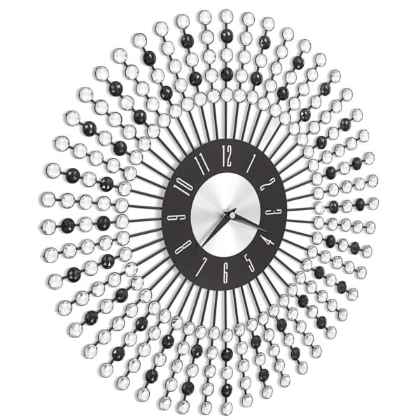 vidaXL Wall Clock Metal 43 cm Black - Image 3