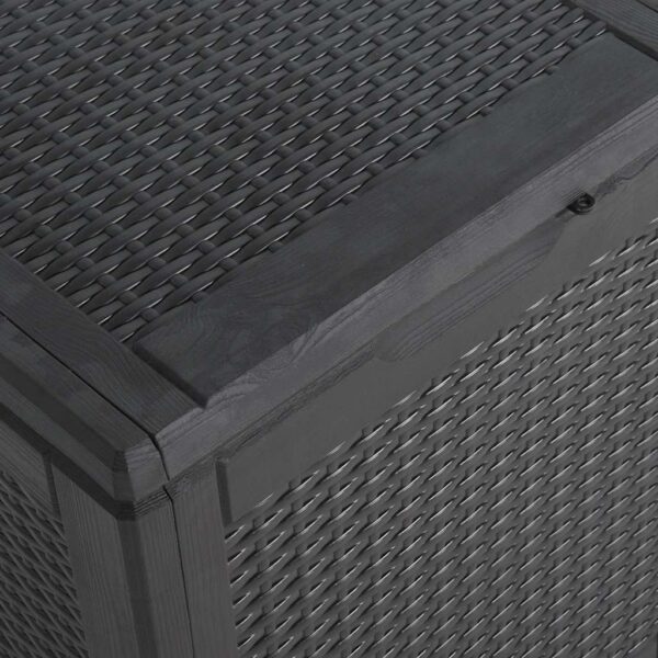 vidaXL Garden Storage Box 90L Black PP Rattan - Image 8