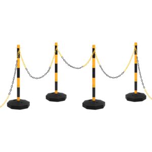 vidaXL Chain Post Set with 10 m Plastic Chain