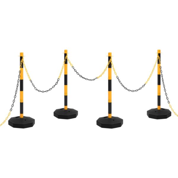vidaXL Chain Post Set with 10 m Plastic Chain - Image 1