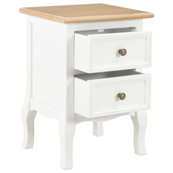 vidaXL Bedside Cabinet 2 pcs White 35x30x49 cm MDF - Image 3