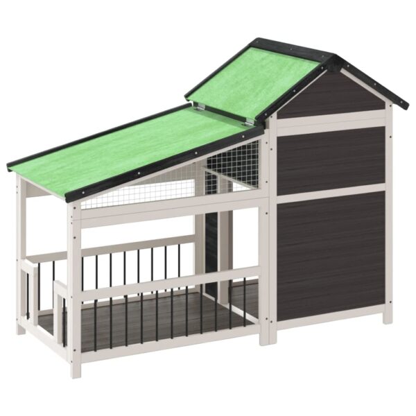 vidaXL Dog Kennel Grey 143x60.5x109 cm Solid Wood Pine - Image 5