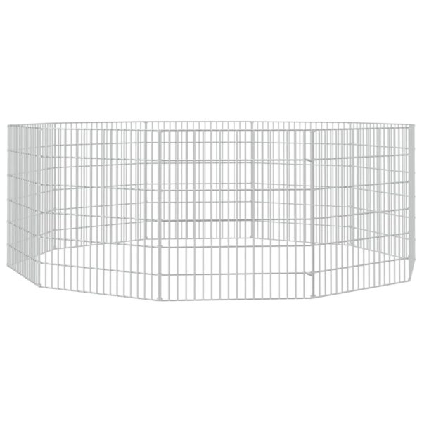 vidaXL Free Range Animal Enclosure 10-Panel 54x60 cm Galvanised Iron - Image 4