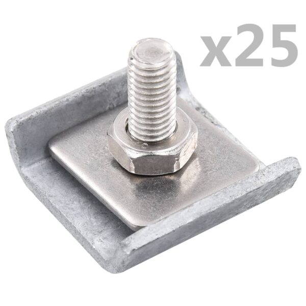 vidaXL Grid Mat Connector 25 Sets Silver - Image 1