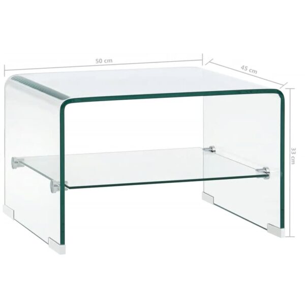 vidaXL Coffee Table Clear 50x45x33 cm Tempered Glass - Image 5
