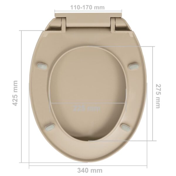 vidaXL Soft-Close Toilet Seat Beige Oval - Image 10