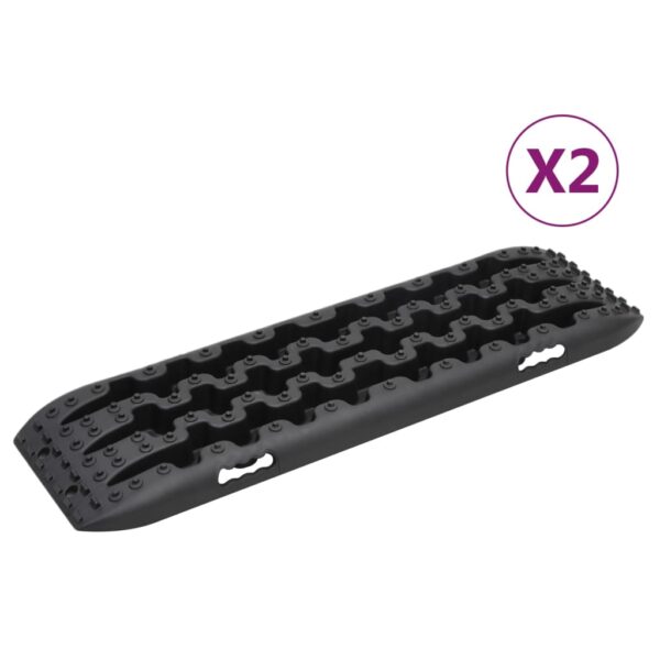 vidaXL Traction Boards 2 pcs Black 106x30.5x7 cm Nylon - Image 1
