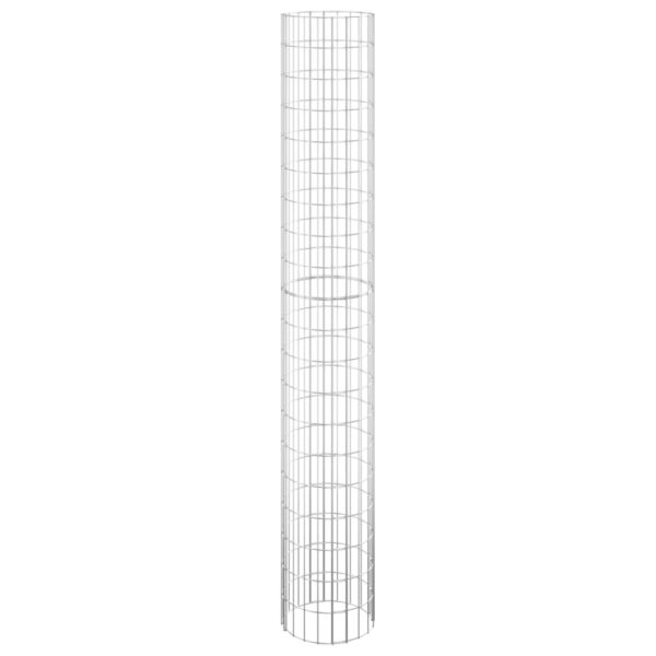 vidaXL Circular Gabion Pole Galvanised Steel Ø30x200 cm - Image 2