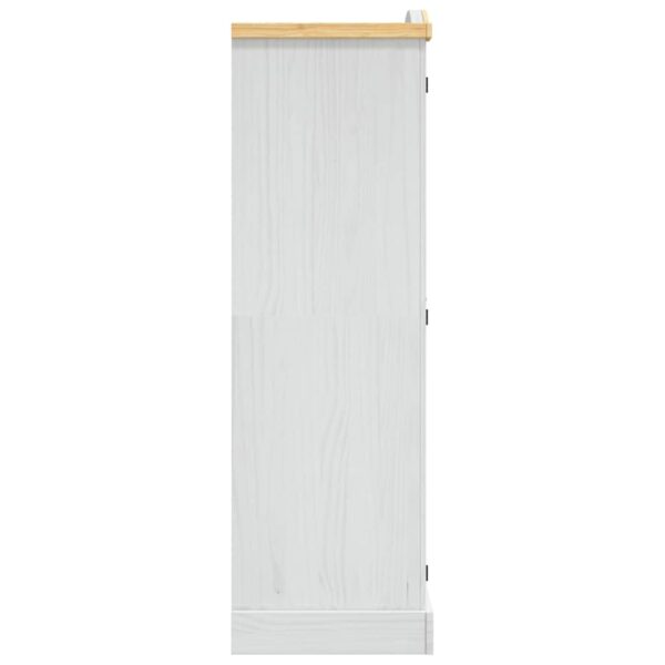 vidaXL Wardrobe Mexican Pine Corona Range 2 Doors White - Image 5