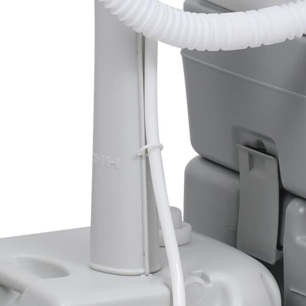 vidaXL Portable Camping Toilet and Handwash Stand Set Grey - Image 11