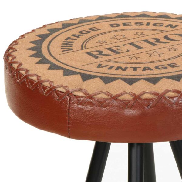 vidaXL Bar Stools 4 pcs Real Leather - Image 4