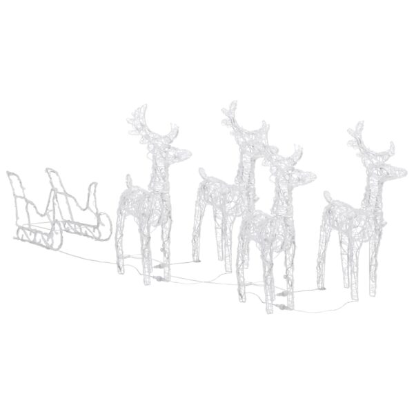 vidaXL Reindeers & Sleigh Christmas Decoration 280x28x55 cm Acrylic - Image 2