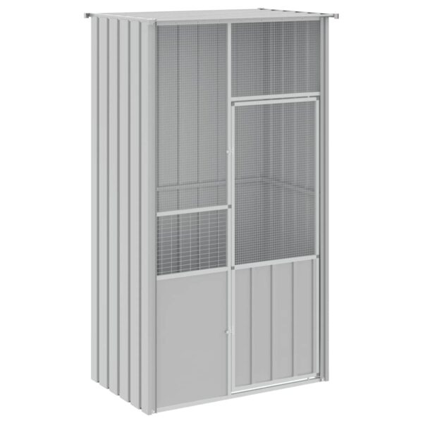 vidaXL Bird Cage Grey 115x78x200 cm Galvanised Steel - Image 2