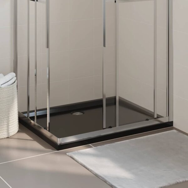 vidaXL Rectangular ABS Shower Base Tray Black 80x100 cm - Image 1