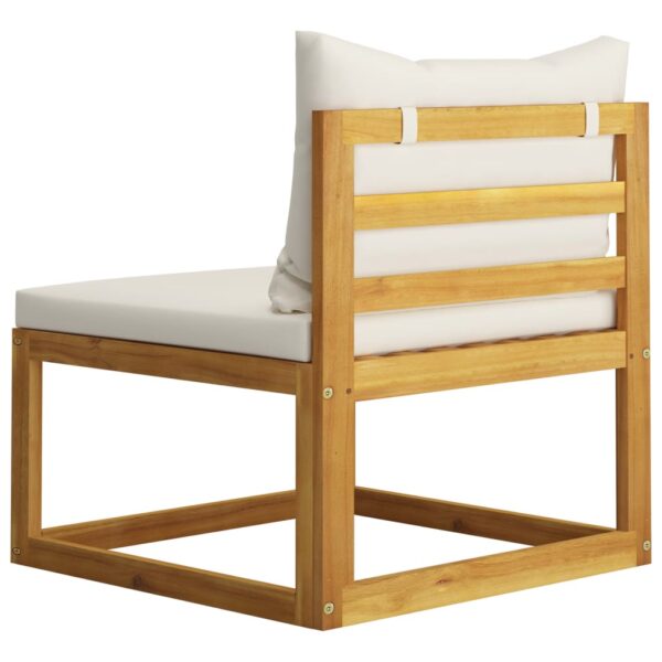vidaXL 3-Seater Garden Sofa with Cushion Cream Solid Acacia Wood - Image 13