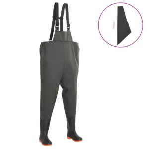 vidaXL Wading Pants with Boots Green Size 42