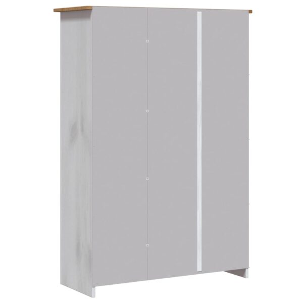vidaXL 3-Door Wardrobe White 118x50x171.5 cm Pine Panama Range - Image 8