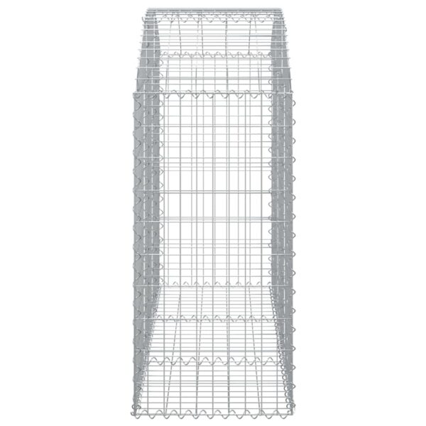 vidaXL Arched Gabion Basket 150x50x100/120 cm Galvanised Iron - Image 4