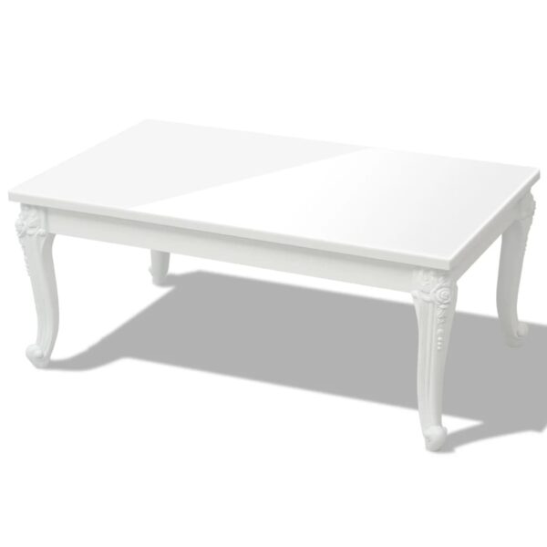 vidaXL Coffee Table 100x60x42 cm High Gloss White - Image 2