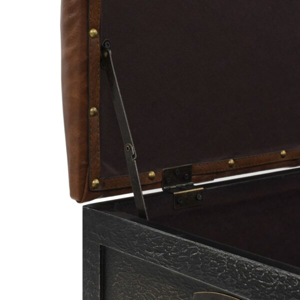 vidaXL Storage Bench 80.5x41x50 cm Solid Wood and Artificial Leather - Image 5