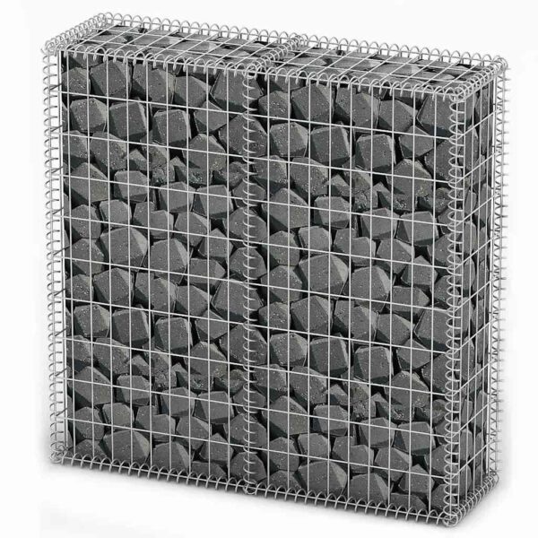 vidaXL Gabion Basket with Lids Galvanised Wire 100 x 100 x 30 cm - Image 2