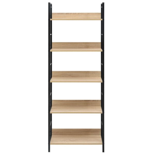 vidaXL 5-Layer Book Shelf Oak 60x27.6x158.5 cm Engineered Wood - Image 4