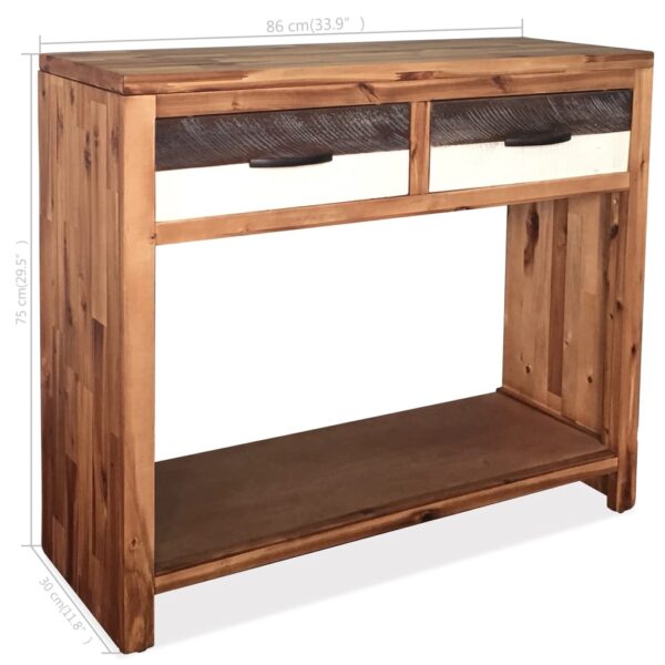 vidaXL Console Table Solid Acacia Wood 86x30x75 cm - Image 8