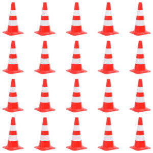 vidaXL Reflective Traffic Cones 20 pcs Red and White 50 cm