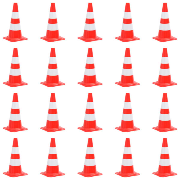 vidaXL Reflective Traffic Cones 20 pcs Red and White 50 cm - Image 1