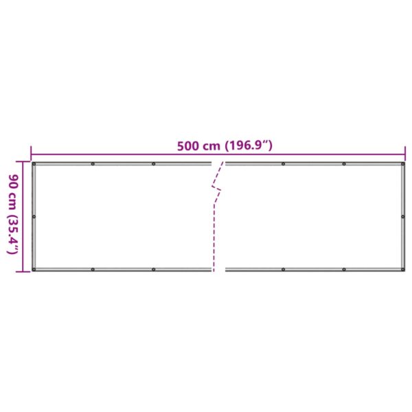vidaXL Balcony Screen Beige 90x500 cm Oxford Fabric - Image 6
