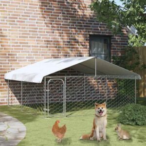vidaXL Outdoor Dog Kennel with Roof 300x300x150 cm
