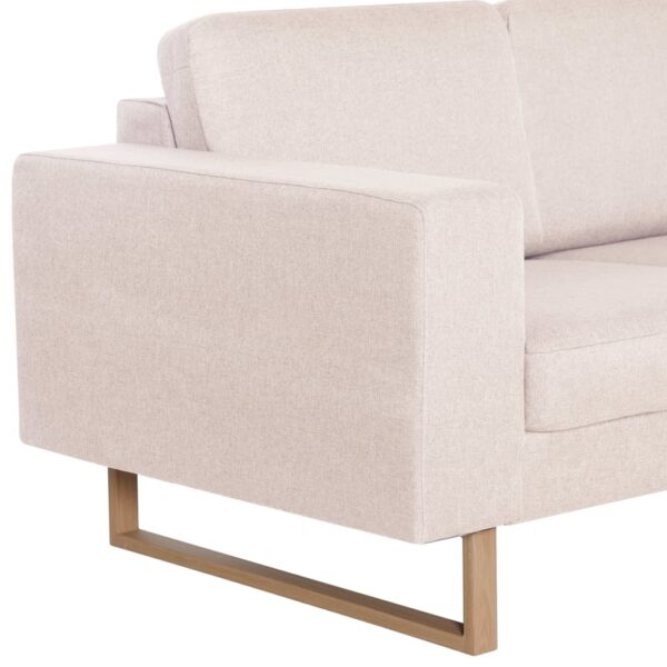 vidaXL 2-Seater Sofa Fabric Cream - Image 6