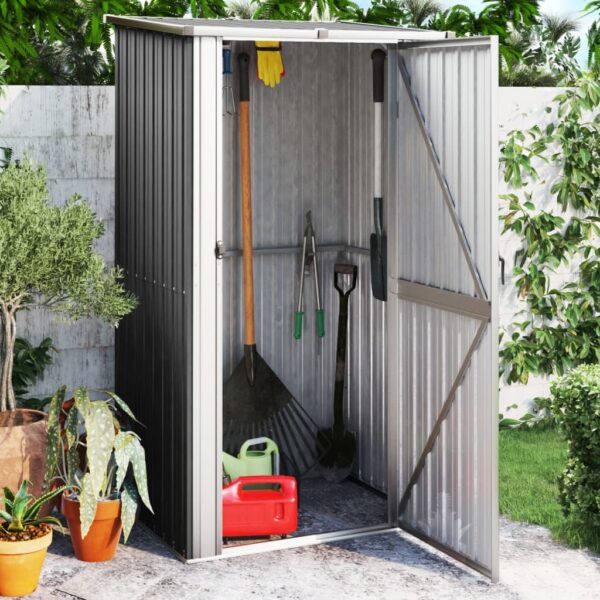 vidaXL Garden Shed Anthracite 118.5x97x209.5 cm Galvanised Steel - Image 1