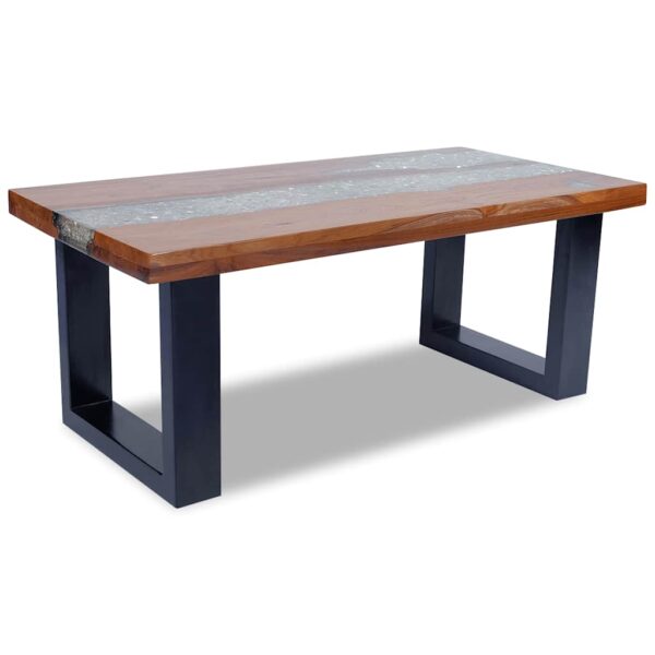 vidaXL Coffee Table Teak Resin 100x50 cm - Image 7