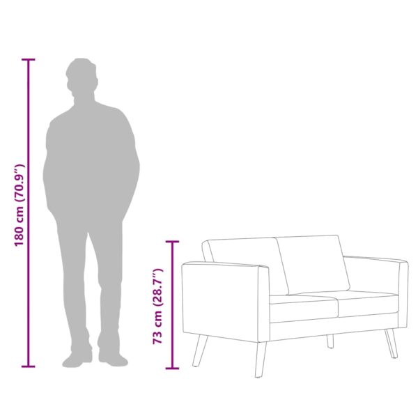 vidaXL 2-Seater Sofa Fabric Cream - Image 9