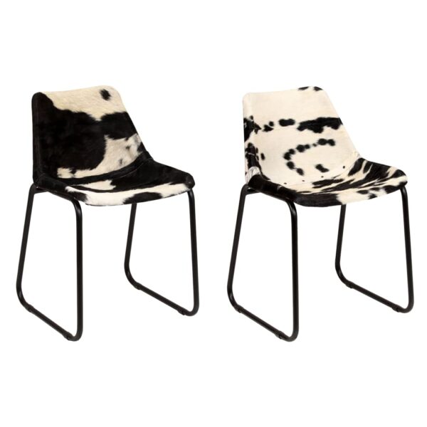vidaXL Dining Chairs 2 pcs Genuine Goat Leather - Image 5