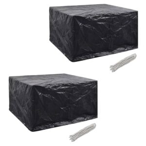 vidaXL Garden Furniture Covers 2 pcs 6 Person Poly Rattan Set 8 Eyelets 172x113cm