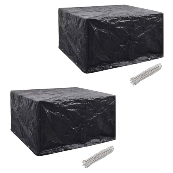 vidaXL Garden Furniture Covers 2 pcs 6 Person Poly Rattan Set 8 Eyelets 172x113cm - Image 1