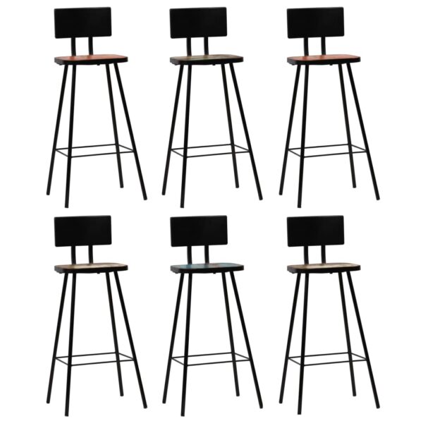 vidaXL Bar Set 7 Piece Solid Reclaimed Wood Multicolour - Image 8
