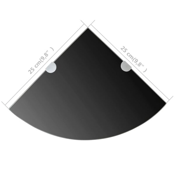 vidaXL Corner Shelf with Chrome Supports Glass Black 25x25 cm - Image 6