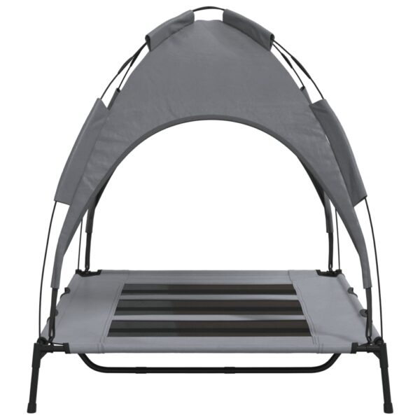 vidaXL Dog Bed with Canopy Anthracite Oxford Fabric and Steel - Image 5