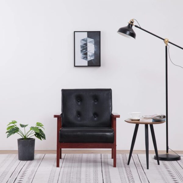 vidaXL Armchair  Black Faux Leather - Image 1