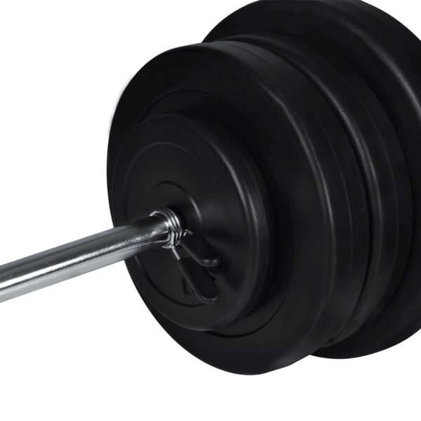 vidaXL Wall-mounted Power Tower with Barbell and Dumbbell Set 60.5 kg - Image 9