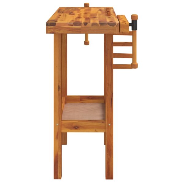 vidaXL Workbench with Vices 92x48x83 cm Solid Wood Acacia - Image 4